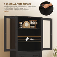 HOMCOM Küchenschrank, Buffet, Acrylfront, Schubladen, 76 x 40 x 182,5 cm, Schwarz – Produktabbildung 6