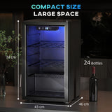 HOMCOM Weinkühlschrank 24 Flaschen, 68 Liter Kapazität, 4–16 °C Standgerät für Getränke, Bier und Wein – Produktabbildung 3