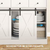 HOMCOM Küchenschrank mit Regalen, Schränken, Schubladen und Ablagefläche, Bauernhaus-Flair, verstellbare – Produktabbildung 7
