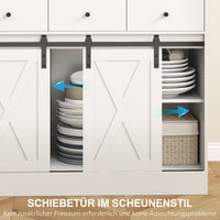 HOMCOM Küchenschrank mit Regalen, Schränken, Schubladen und Ablagefläche, Bauernhaus-Flair, verstellbare – Produktabbildung 7