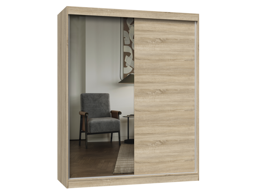 Kleiderschrank IGA 160 A/B SONOMA 1 x Spiegel für Schlafzimmer Flur