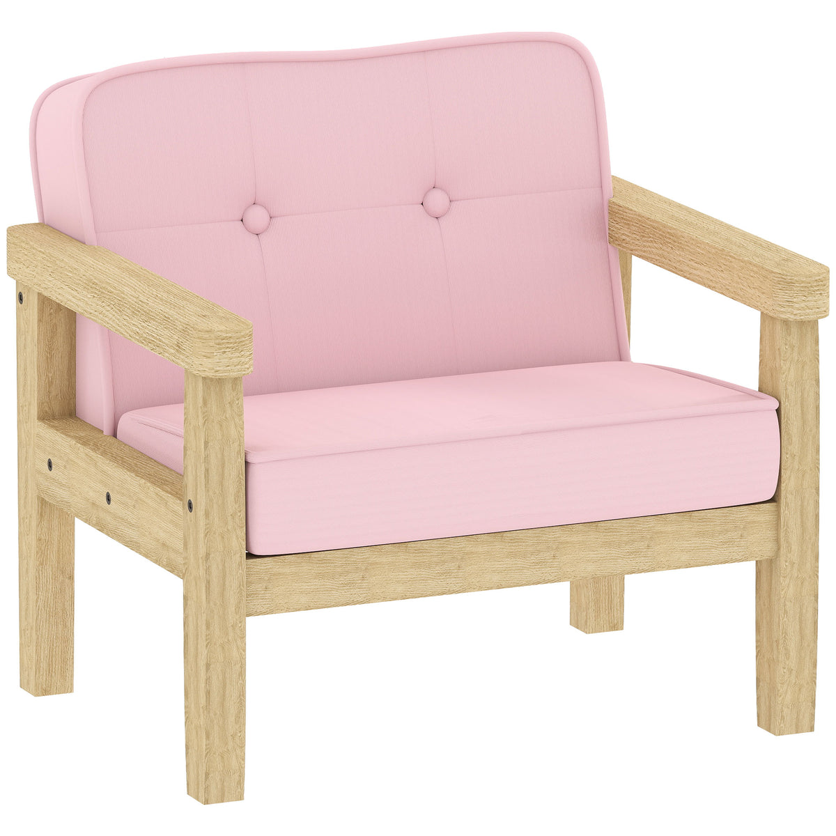 Kindersessel Kindersofa mit Kord-Optik, massiven Holzfüßen Sessel aus Schaumstoff Kinderstuhl für