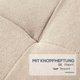 HOMCOM Polsterbank mit Stauraum, Knopfheftung, bis 120 kg, 125 x 49 x 41,5 cm, Beige – Produktabbildung 5