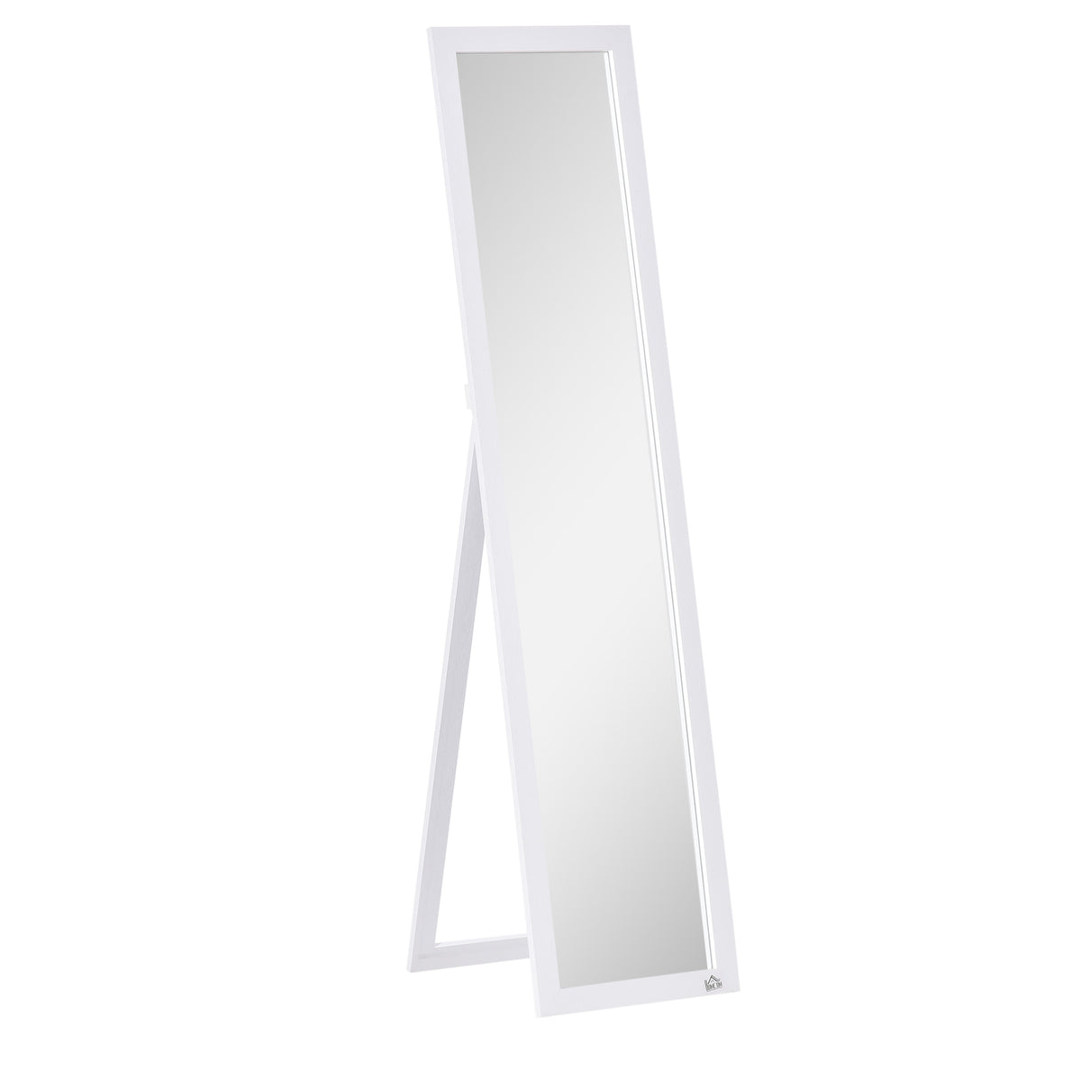 HOMCOM Ganzkörperspiegel, freistehend, Wandmontage, MDF-Rahmen, 37 x 37 x 154 cm, Weiß