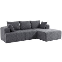 HOMCOM 3-Sitzer Ecksofa in L-Form mit Ottomane, wandelbares Chenille-Cloud-Schlafsofa mit