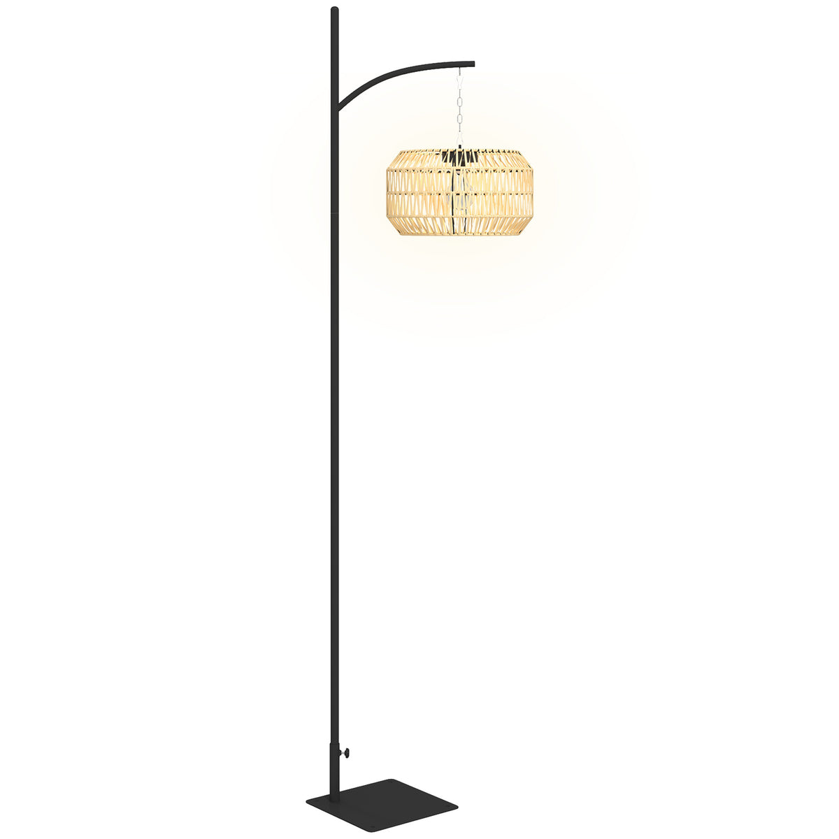 Outsunny Solar Stehlampe Rattan Solarlampen mit Lichtsensor Automatische Solarleuchte im Boho-Stil IP44