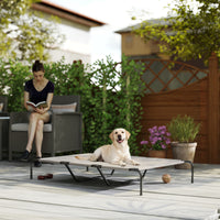 PawHut Hundeliege Outdoor, Erhöhtes Hundebett für große Hunde, mit Stahlrahmen, atmungsaktiv Netzgewebe – Produktabbildung 2