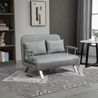 HOMCOM Schlafsofa, Doppelsofa, Gästebett, inklusive 2 Kissen, Grau – Produktabbildung 10
