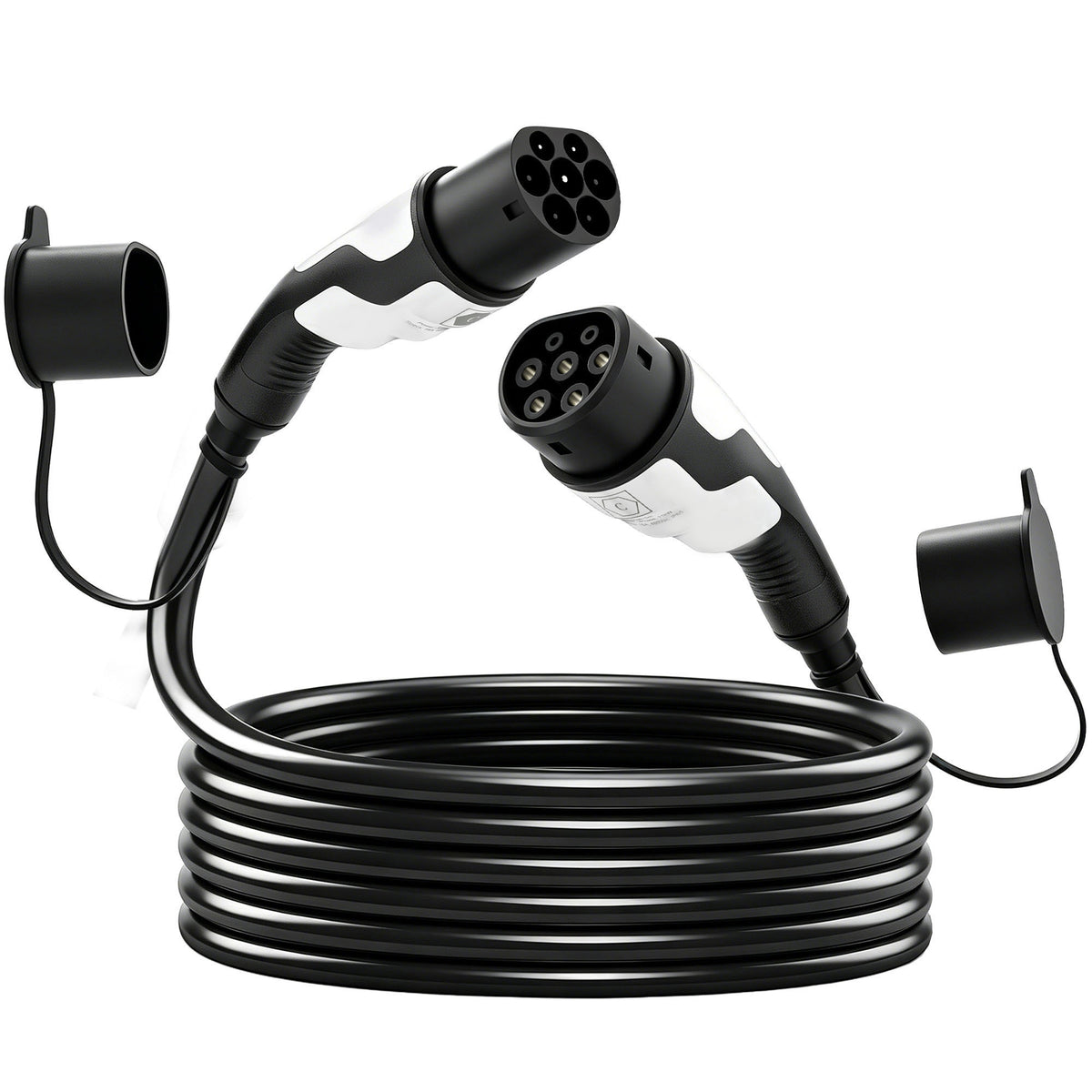HOMCOM Typ 2 EV Ladekabel, 11 kW, 16 A, Mode 3, 3-Phasen, 5 m – Verlängerungskabel für Elektroautos &