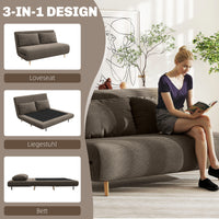 HOMCOM Schlafsofa, Gästebett, 3-fach verstellbare Rückenlehne, Kordoptik, bis 120 kg, 141 x 90 x 81 cm – Produktabbildung 4