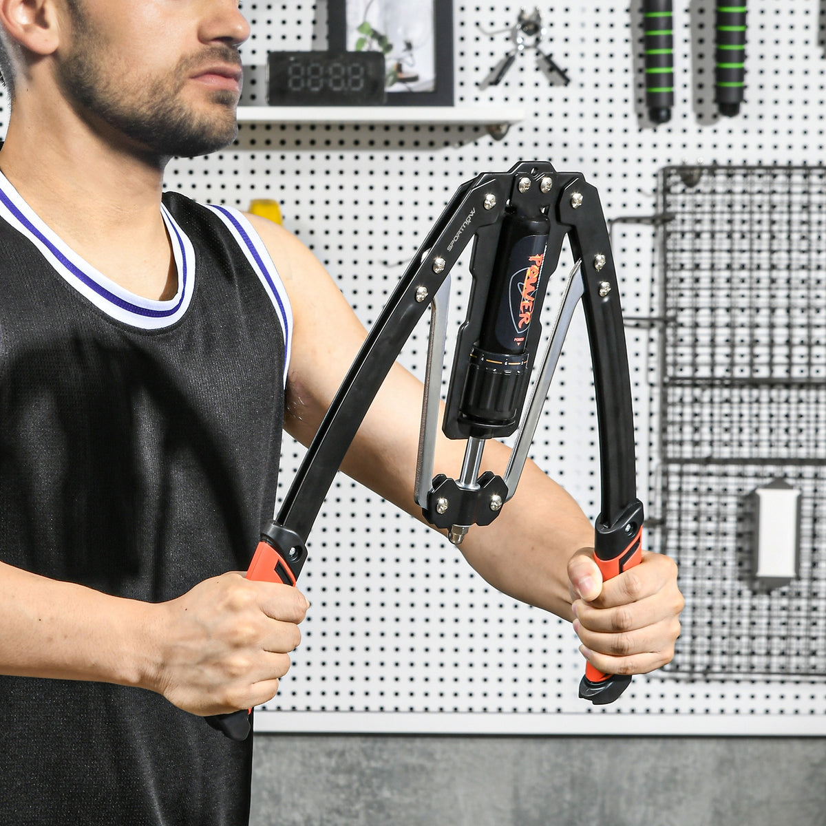 Power Twister 10-200kg Armtrainer Einstellbare Hydraulische Armtrainingsgerät 43 x 16 x 5 cm Schwarz+Rot – Produktabbildung 2