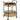 Outsunny Outdoor Servierwagen, 2 Etagen, Bremsen, Polyrattan, Metallrahmen, Φ50 x 66H cm, Gelb