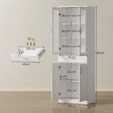 HOMCOM Küchenschrank Buffetschrank mit verstellbar Regal Schublade 2 Schrank Hochschrank mit Glastür 60 – Produktabbildung 3