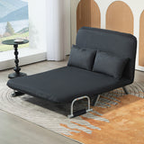 HOMCOM Schlafsofa, 5-fach verstellbar, Wildlederimitat, Stahlrahmen, inkl. Kissen, Schwarz – Produktabbildung 10