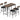 HOMCOM 5-teiliges Bartisch-Set mit 4 Stühlen, Industrielles Design, für Küche, Esszimmer, Holz, Stahl, Braun