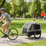 PawHut Faltbar Fahrradanhänger für Mittelgroße Hunde bis 20kg mit herunterklappbare Rampe Reflektoren – Produktabbildung 10