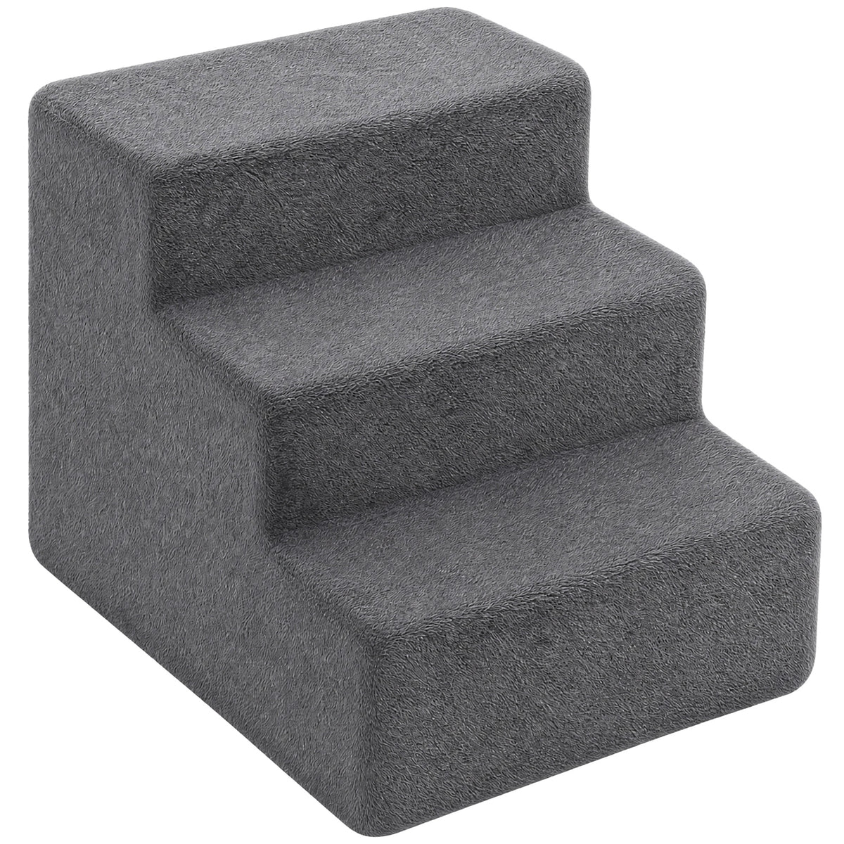 PawHut Hundetreppe 3-Stufig Abnehmbarer Bezug Für Kleine Hunde 35 cm Dunkelgrau