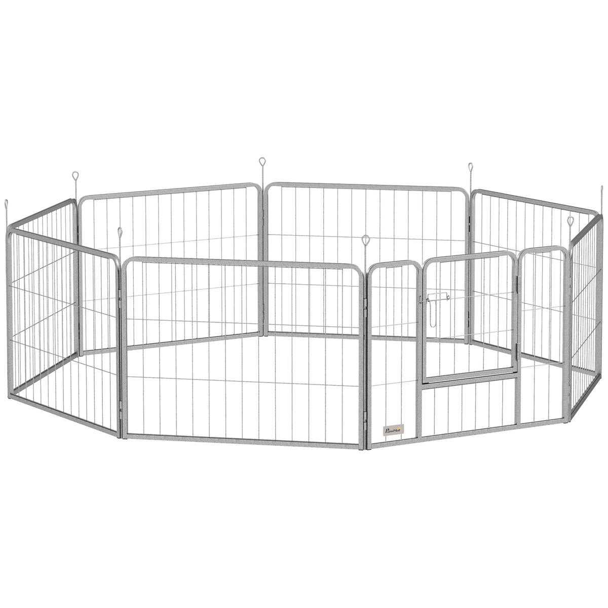 PawHut Haustiergehege, Hundezaun, Haustierspielplatz, flexibel anpassbar, rostfreier Stahl