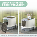 PawHut Katzenklo mit Deckel Obenliegender Eingang Schaufel ausziehbares Tablett für Katzen bis 4,5 kg – Produktabbildung 6