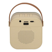 Karaoke-Set 2 Mikrofone + tragbarer Lautsprecher BLUETOOTH USB LED beige