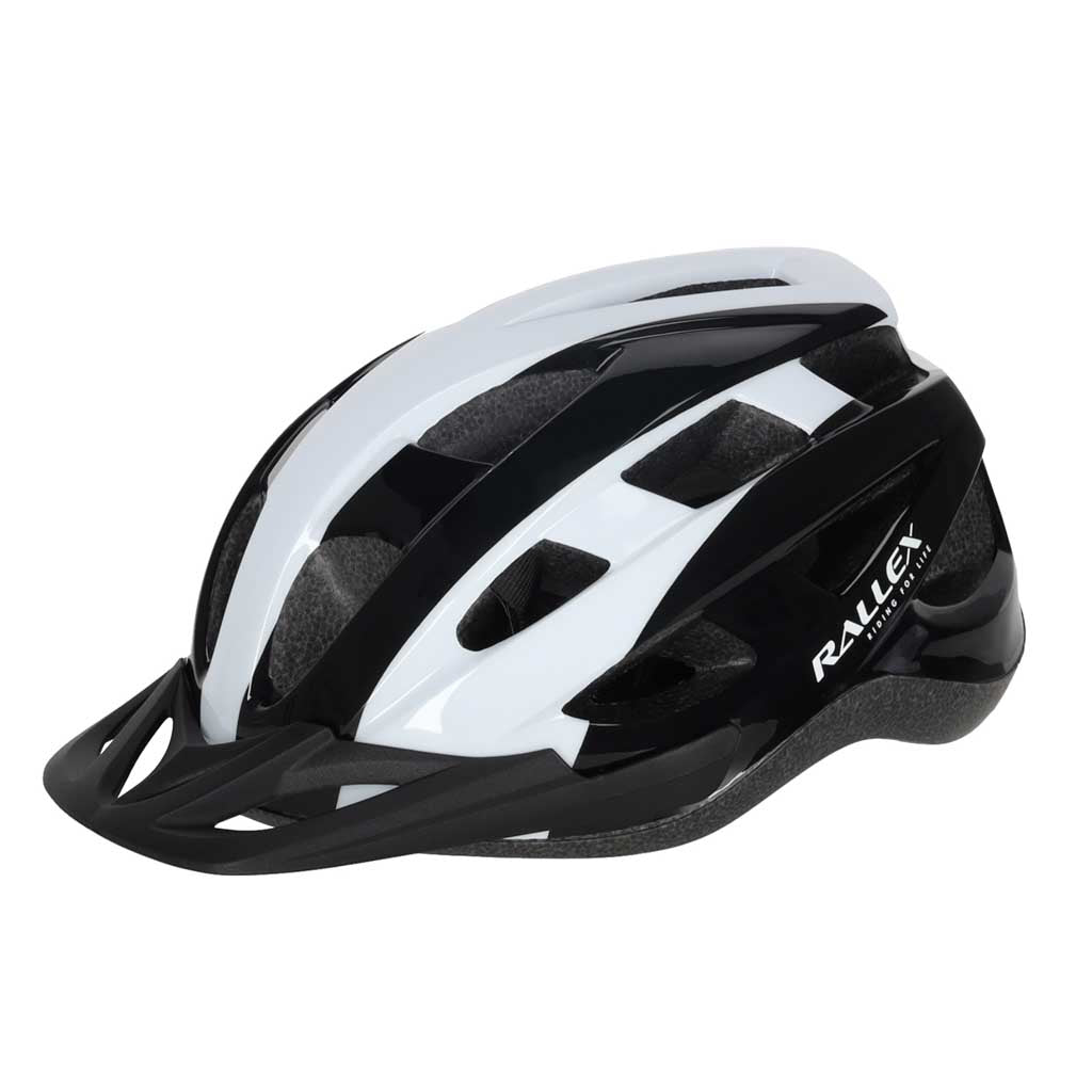 RALLEX Damen Fahrradhelm Herren verstellbar schwarz und weiß M 54-58cm