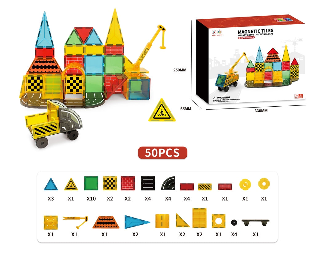 IKONKA 3D-Konstruktion magnetische Bausteine 50 Elemente
