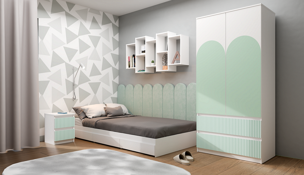 Nachttisch Malwa M2 ARTESO MINT / Mintgrün – Produktabbildung 4