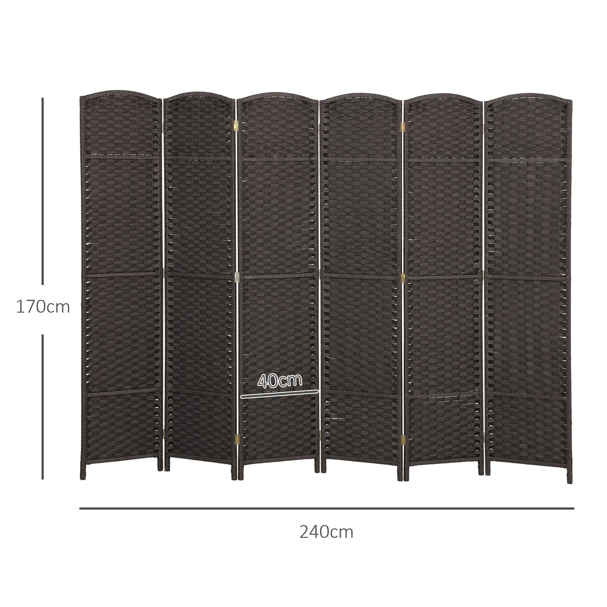 HOMCOM 6-teiliger Raumtrenner, Faltbarer Sichtschutz, Sichtschutzwand für Wohnzimmer, Schlafzimmer – Produktabbildung 3