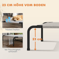 PawHut Hundeliege Outdoor, Erhöhtes Hundebett für große Hunde, mit Stahlrahmen, atmungsaktiv Netzgewebe – Produktabbildung 4