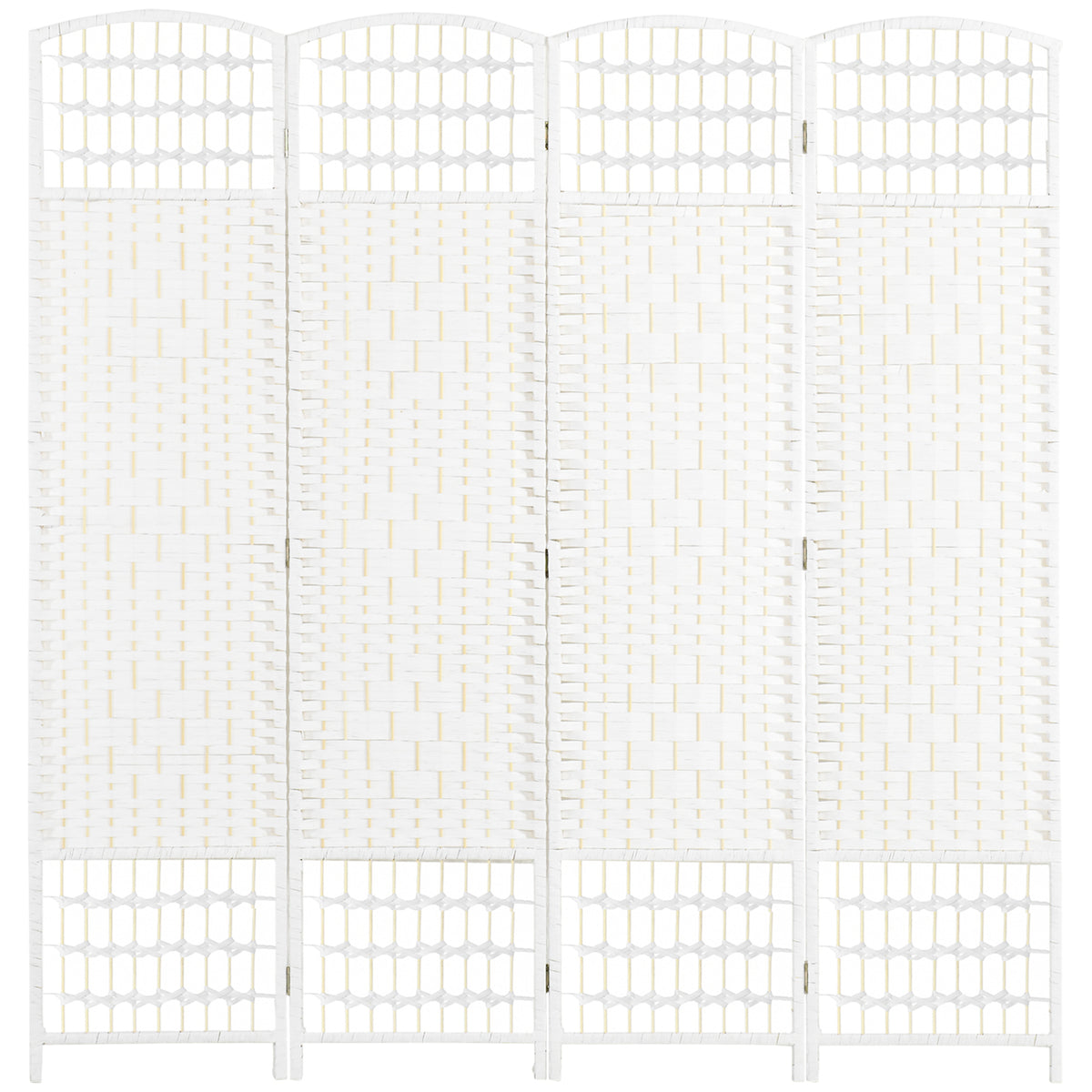 HOMCOM Paravent 4-teilig 160 x 170 cm Faltbar Raumteiler Trennwand aus Wellenfaser Trennwand für Wohnzimmer