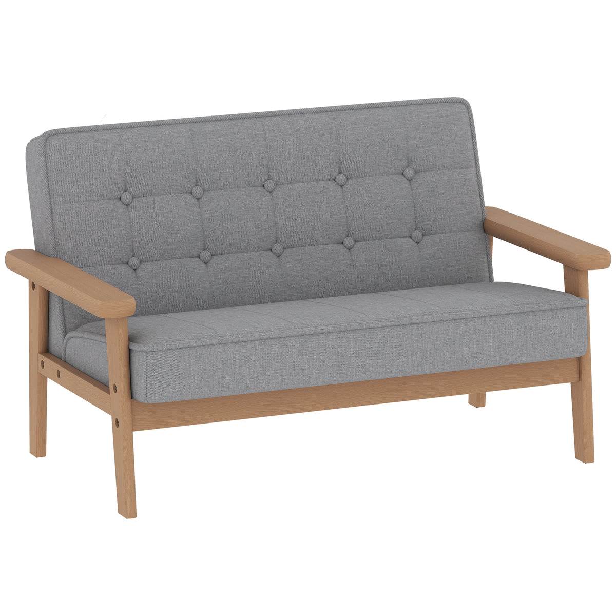 Kindersessel, Kindersofa mit Holzrahmen, Samtoptik, gepolstert, für Kinder von 3-8 Jahren Grau