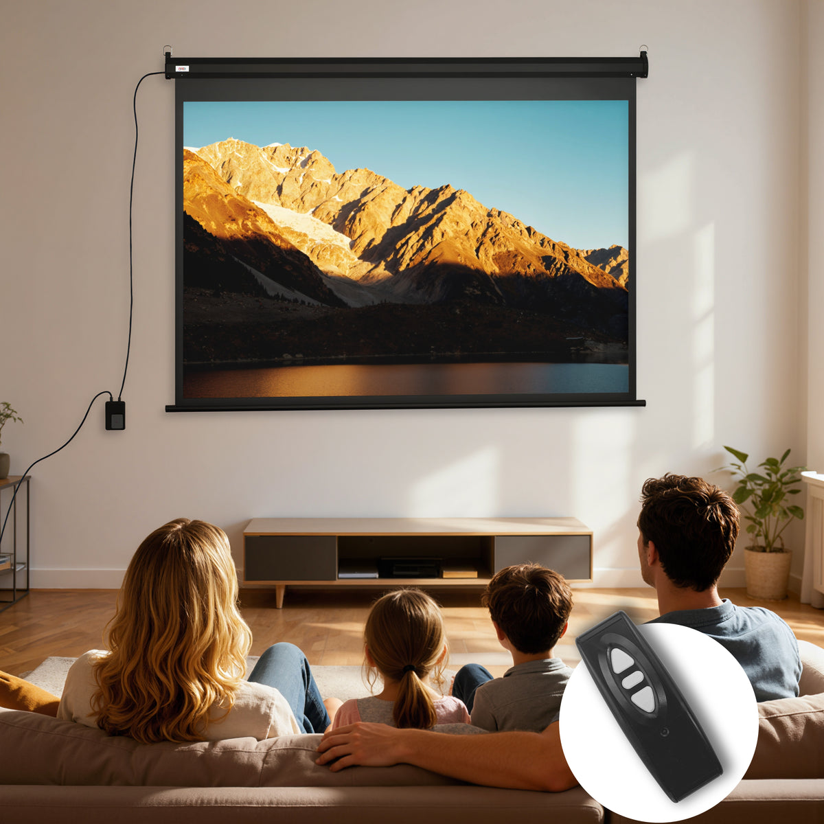HOMCOM Beamer-Leinwand, Projektionsleinwand, 84", 4:3, 171x130 cm, Schwarz – Produktabbildung 2