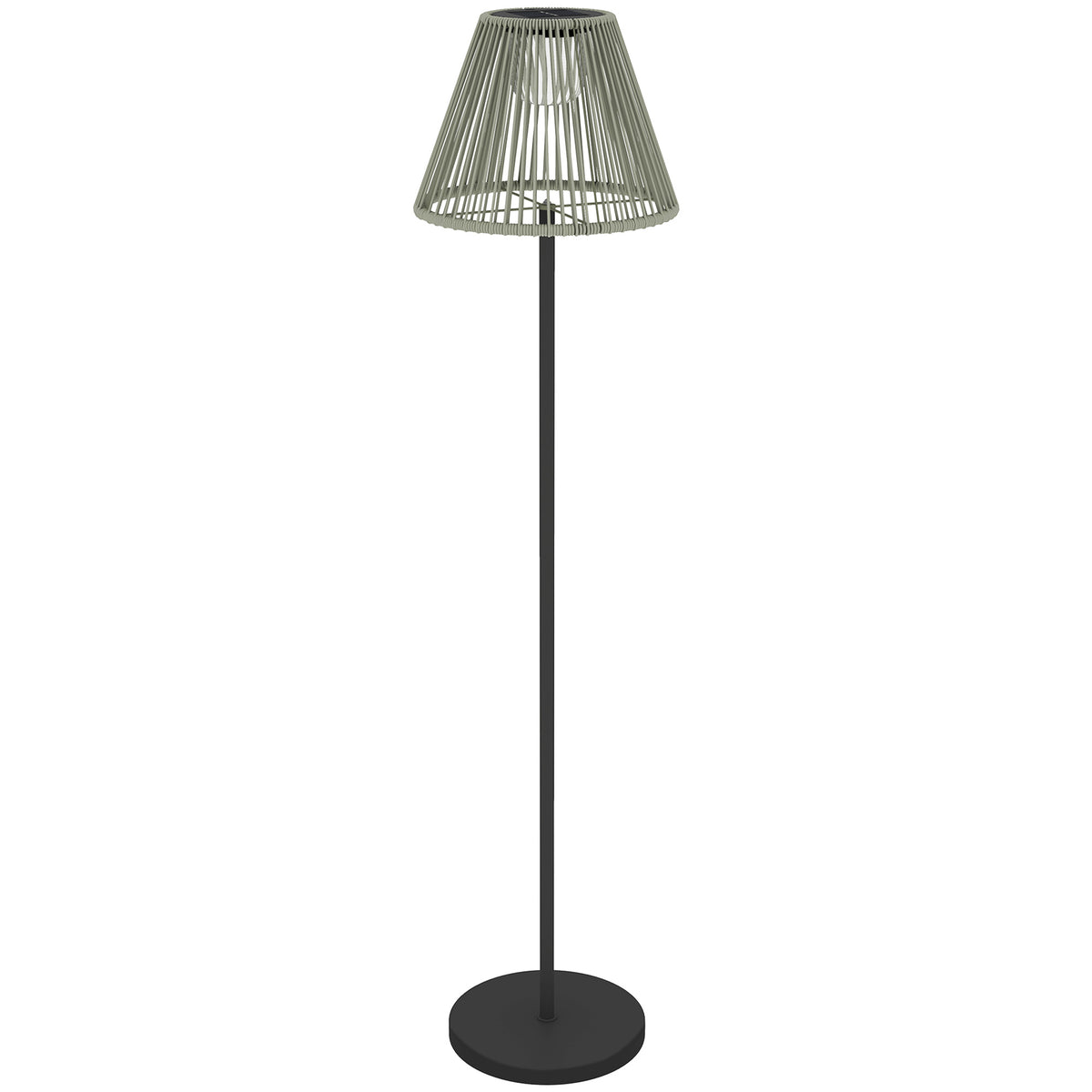 Outsunny Solar Stehlampe Rattan Solarlampen mit Lichtsensor 25 LED-Lichte Solarleuchte im Boho-Stil Ø33 x 135