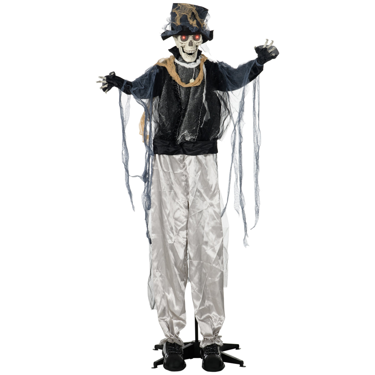 HOMCOM Halloween-Geist, Halloween-Dekoration, Soundfunktion, mit Bewegungssensor und LED-Lichtern, 101 cm x