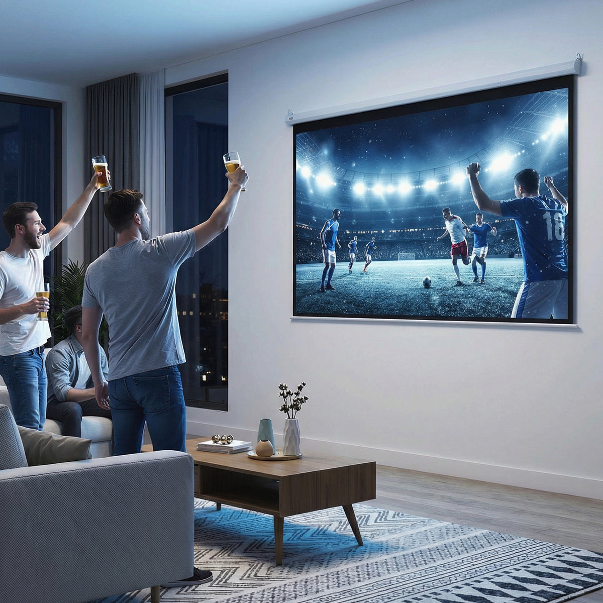 HOMCOM Beamer-Leinwand, inkl. Fernbedienung, 84 Zoll, 4:3 Format, 171x130 cm, Weiß – Produktabbildung 2