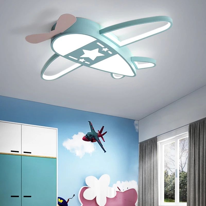 IKONKA HOME LED-Deckenleuchte für Kinderzimmer dimmbar LUMELA + Fernsteuerung Flugzeug
