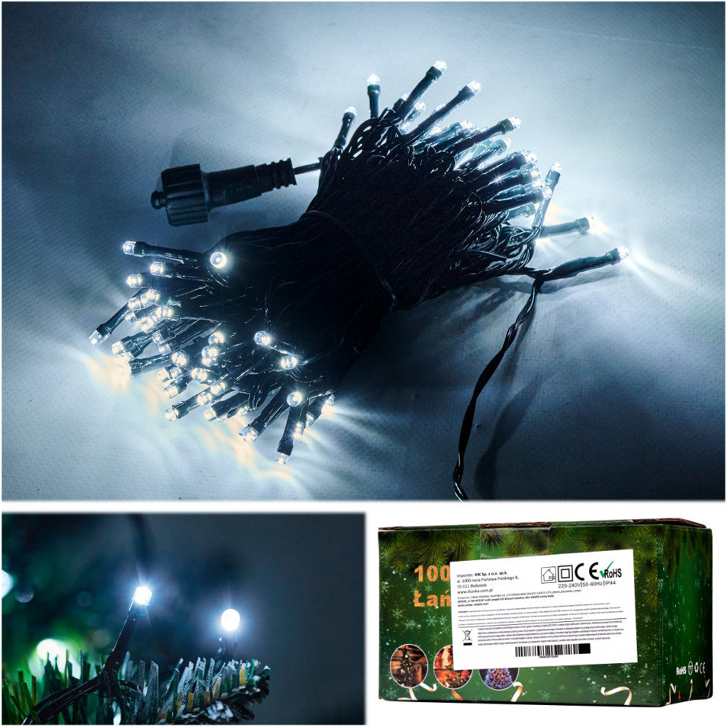 IKONKA LED Lichterkette 10m 100LED kaltweiß 8 Leuchtmodi – Produktabbildung 2