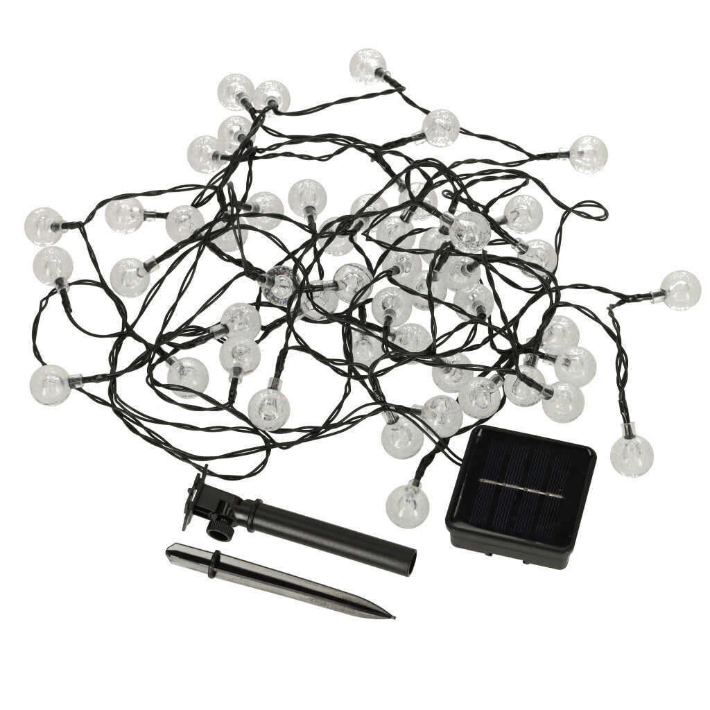 IKONKA Solar Garten Lichter Kugeln 7m 50LED warm weiß