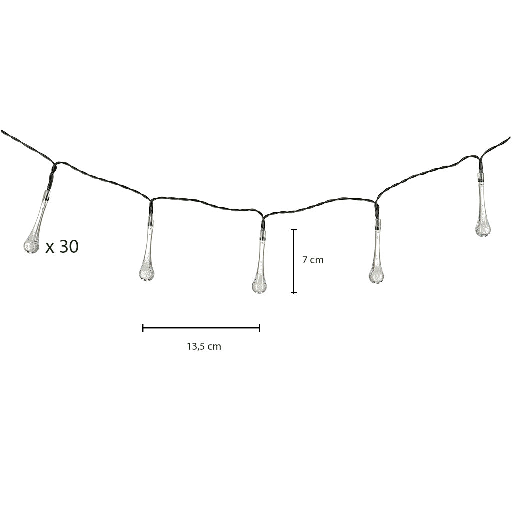 IKONKA Solar Garten Teardrop Lichter 6,5m 30LED warm weiß – Produktabbildung 2