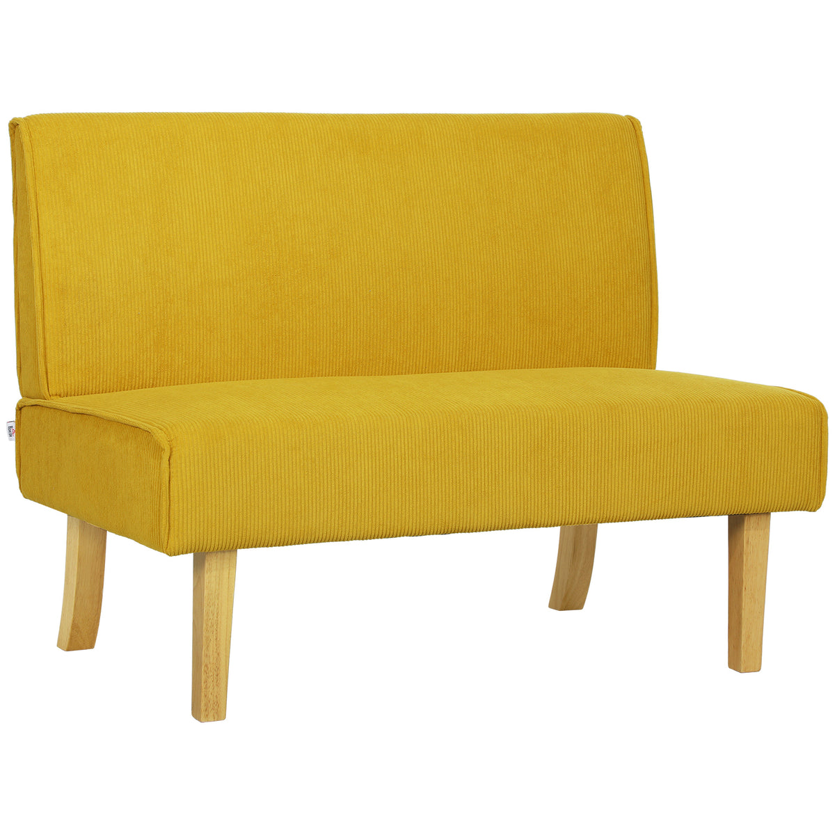HOMCOM Zweisitzer-Sofa mit Cord-Bezug, dicker Polsterung und soliden Holzbeinen für Wohnzimmer, Schlafzimmer