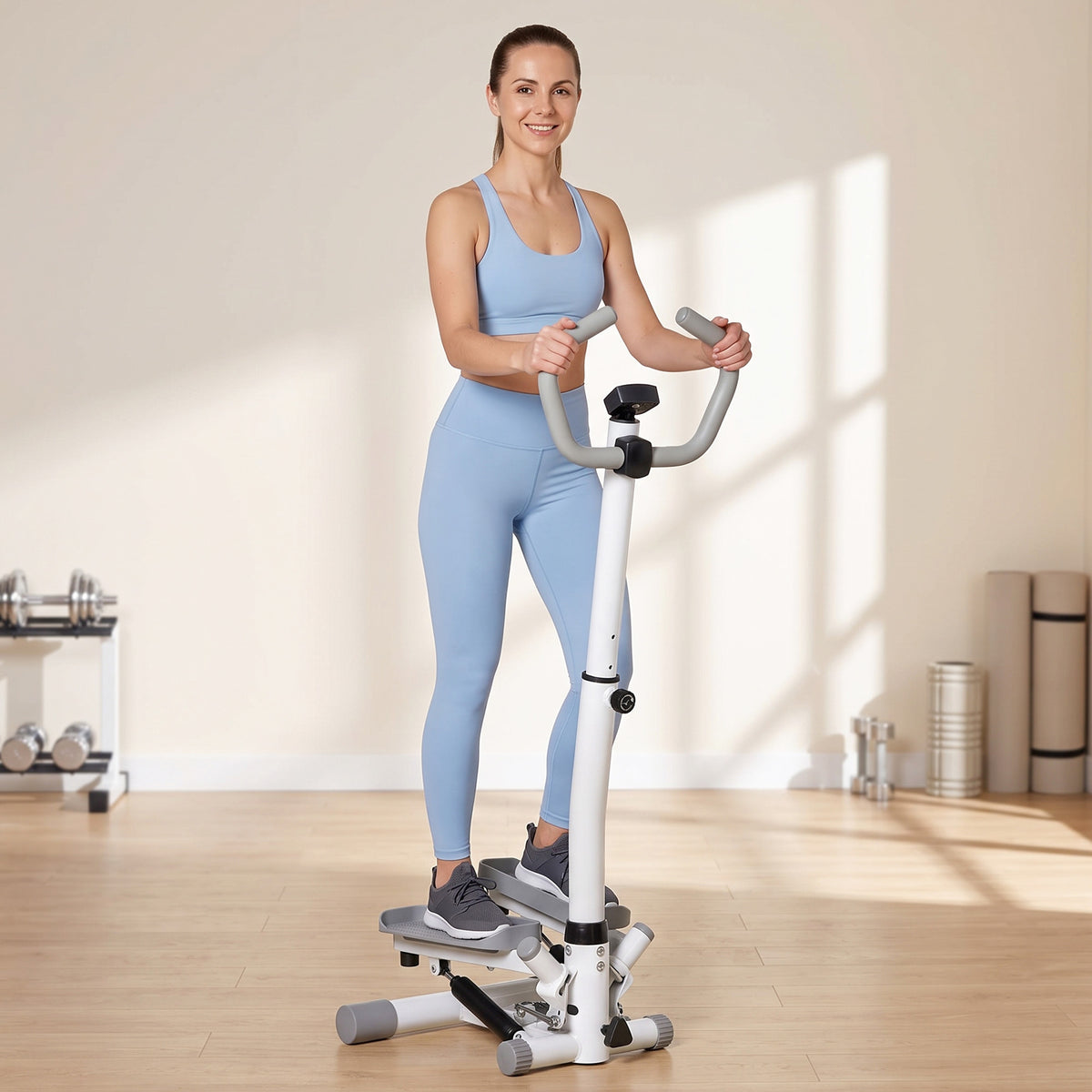 HOMCOM Stepper Heimtrainer für Zuhause mit LCD-Bildschirm einstellbare Geschwindigkeit Metall ABS 55 x – Produktabbildung 2