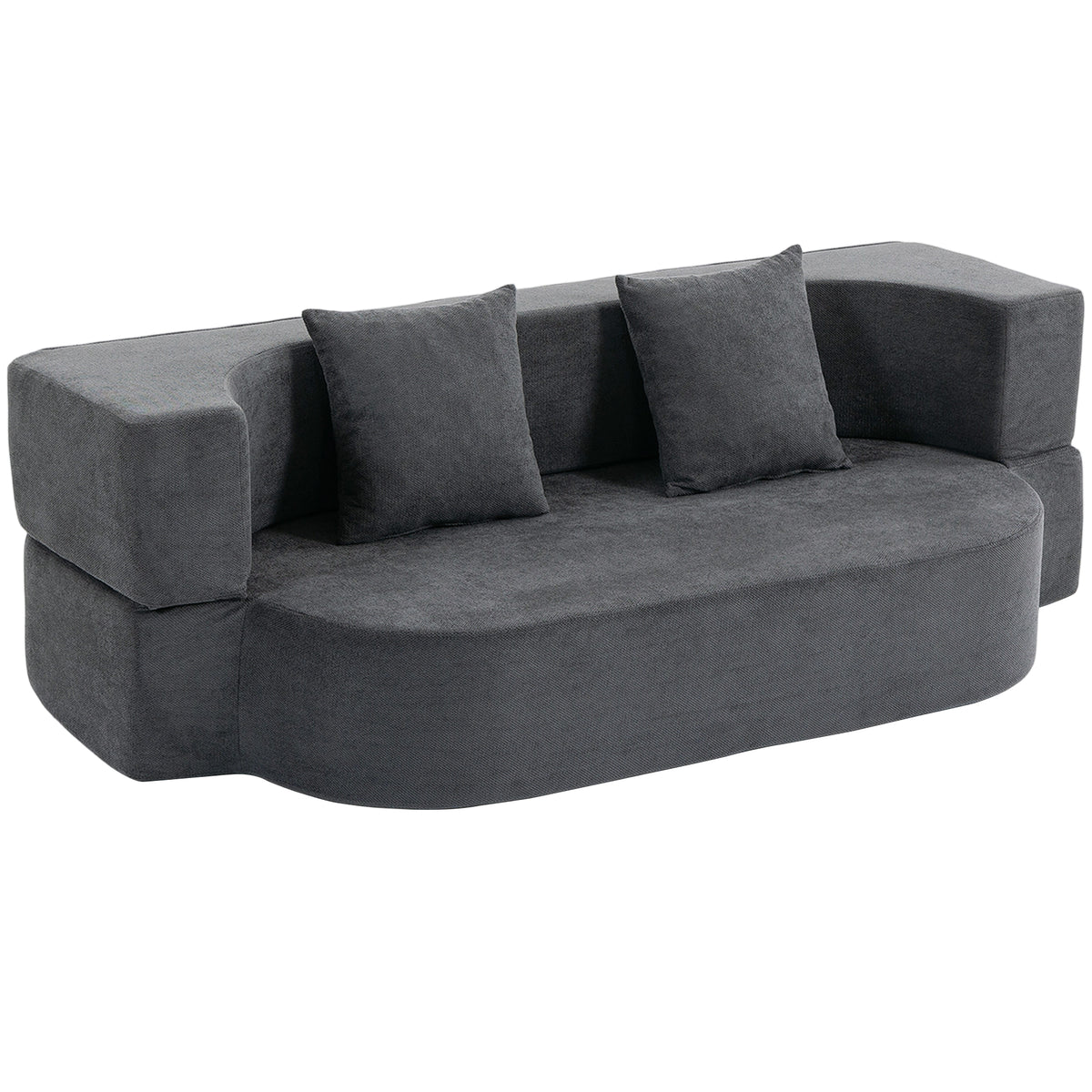 HOMCOM Schlafsofa, Bodensofa ohne Gestell mit dickem, hochdichtem Schaumstoff, breitem und tiefem Sitz