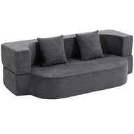 HOMCOM Schlafsofa, Bodensofa ohne Gestell mit dickem, hochdichtem Schaumstoff, breitem und tiefem Sitz