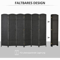 HOMCOM 6-teiliger Raumtrenner, Faltbarer Sichtschutz, Sichtschutzwand für Wohnzimmer, Schlafzimmer – Produktabbildung 5