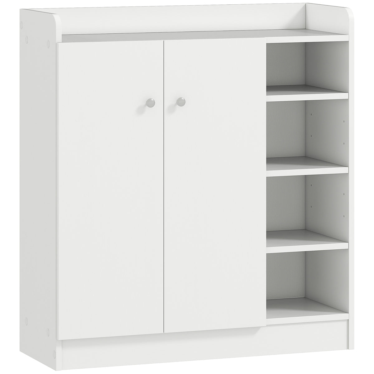 HOMCOM Schuhschrank Schuhkommode Schuhregal, 4 Regale. 1 Schrank, 83 cm x 30 cm x 90 cm, Weiß