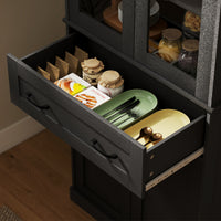 HOMCOM Küchenschrank, Buffet, Acrylfront, Schubladen, 76 x 40 x 182,5 cm, Schwarz – Produktabbildung 9
