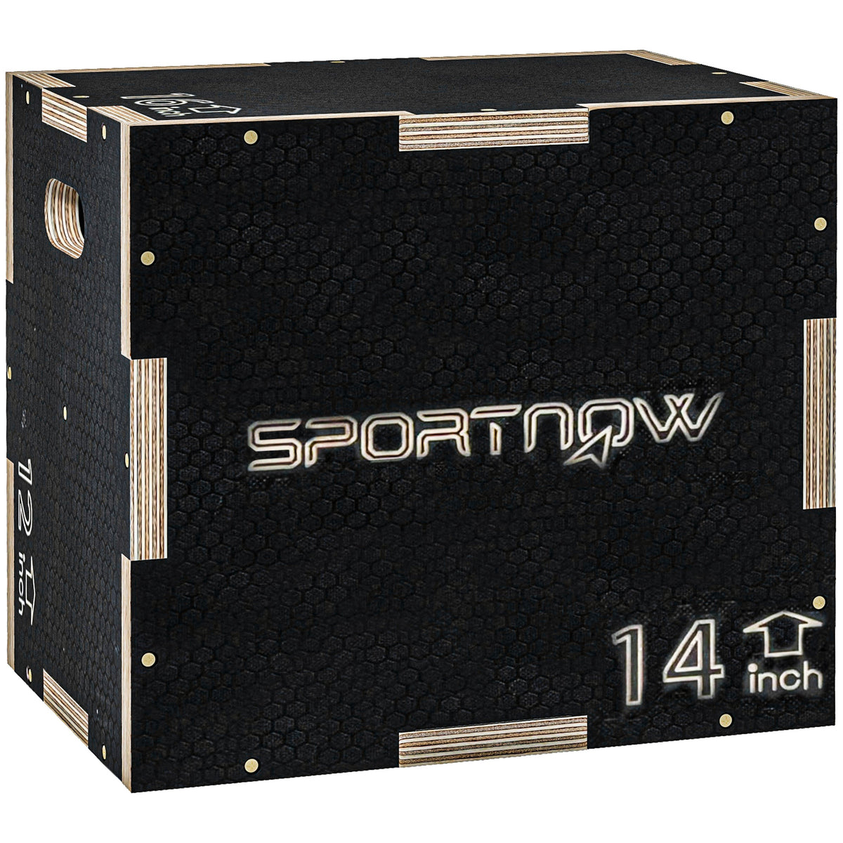 Plyo-Box/Sprungbox, robust, 40,5 x 35,5 x 30,5 cm, Schwarz, Griff 10x3,5 cm, bis 120 kg