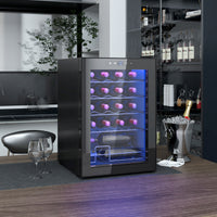 HOMCOM Kleiner Weinkühlschrank, Mini-Kühlschrank für 20 Flaschen, 53 Liter Kapazität, mit Glastür – Produktabbildung 2