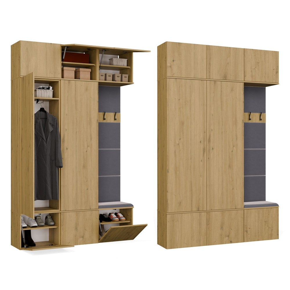Garderobe HAGA III/2Sz1W EICHE ARTISAN 2x Schrank + Kleiderpaneel