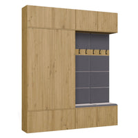 Garderobe HAGA IV/2Sz2W EICHE ARTISAN 2x Schrank + 2x Kleiderpaneel